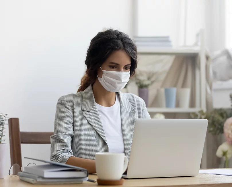 Businesswoman with Mask